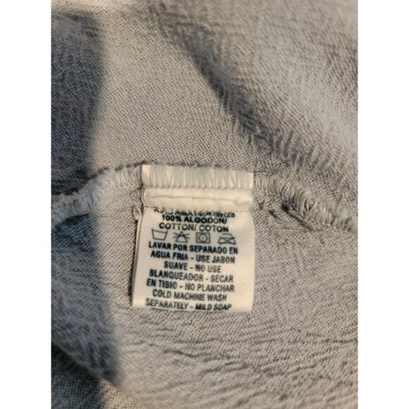 Oh My Gauze‎ Tunic Lagenlook Top Women's Sleeveless Crinkle Lightweight Lt Blue - Picture 10 of 13